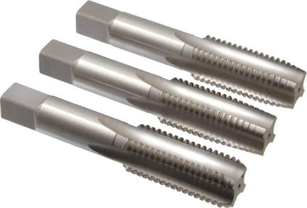 Hertel - M24x3.00 Metric Coarse, 4 Flute, Bottoming, Plug & Taper, Bright Finish, High Speed Steel Tap Set - 4-29/32" OAL, 6H Class of Fit - USA Tool & Supply