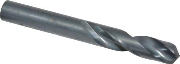 Hertel - 13/32" 135° Spiral Flute High Speed Steel Screw Machine Drill Bit - Oxide Finish, Right Hand Cut, 1-15/16" Flute Length, 3-5/16" OAL, Split Point, Straight Shank - USA Tool & Supply