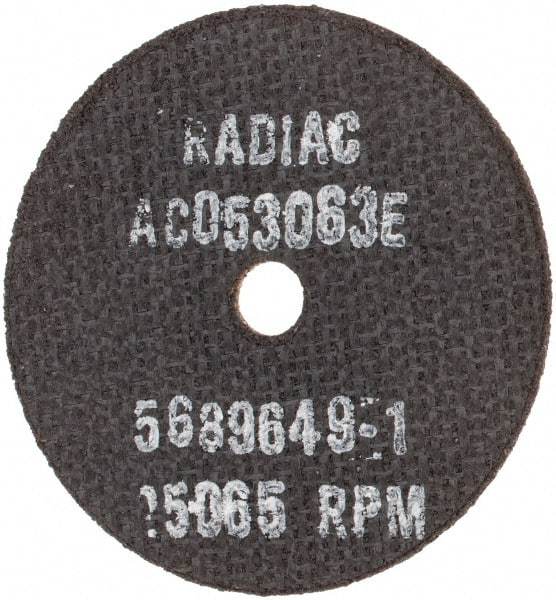 Radiac Abrasives - 3" 46 Grit Ceramic Cutoff Wheel - 1/16" Thick, 3/8" Arbor, Use with Angle Grinders - USA Tool & Supply