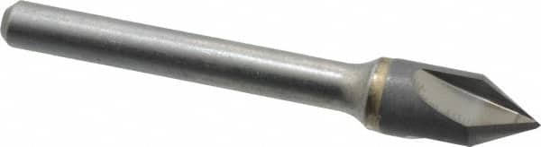Hertel - 3/8" Head Diam, 1/4" Shank Diam, 3 Flute 60° Solid Carbide Countersink - USA Tool & Supply