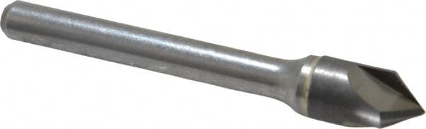Hertel - 3/8" Head Diam, 1/4" Shank Diam, 3 Flute 82° Solid Carbide Countersink - USA Tool & Supply