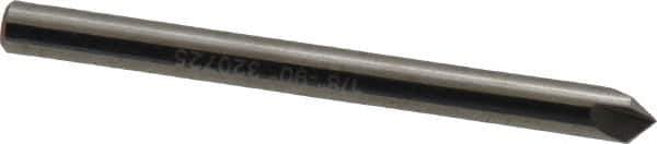 Hertel - 1/8" Head Diam, 1/8" Shank Diam, 3 Flute 90° Solid Carbide Countersink - Bright Finish, 1-1/2" OAL, Single End, Straight Shank, Right Hand Cut - USA Tool & Supply