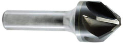 Hertel - 1/4" Head Diam, 1/4" Shank Diam, 6 Flute 60° Solid Carbide Countersink - Bright Finish, 2" OAL, Single End, Straight Shank, Right Hand Cut - USA Tool & Supply