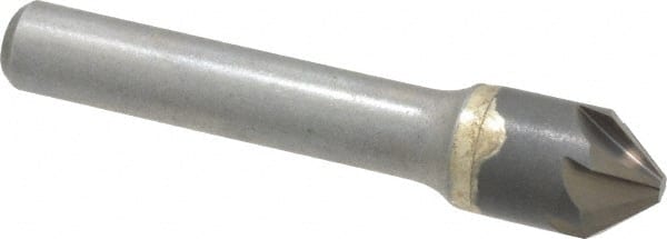 Hertel - 1/2" Head Diam, 3/8" Shank Diam, 6 Flute 82° Solid Carbide Countersink - USA Tool & Supply