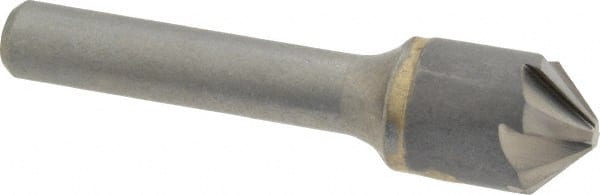 Hertel - 5/8" Head Diam, 3/8" Shank Diam, 6 Flute 90° Solid Carbide Countersink - USA Tool & Supply