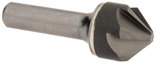 Hertel - 1" Head Diam, 1/2" Shank Diam, 6 Flute 90° Solid Carbide Countersink - USA Tool & Supply