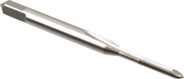 Hertel - #1-72 UNF, 2 Flute, Bright Finish, High Speed Steel Spiral Point Tap - Plug Chamfer, Right Hand Thread, 1-11/16" OAL, 2B Class of Fit - Exact Industrial Supply