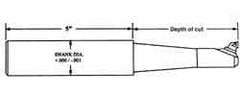 Circle Cutting Tool - 5-3/4" OAL, 1/2" Shank Diam, Indexable Boring Bar - 2.87" Max Bore Depth - USA Tool & Supply