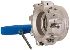 Iscar - 8 Inserts, 4" Cut Diam, 1-1/2" Arbor Diam, 0.642" Max Depth of Cut, Indexable Square-Shoulder Face Mill - 0/90° Lead Angle, 2" High, H490 AN.X 17 Insert Compatibility, Through Coolant, Series Helido - USA Tool & Supply