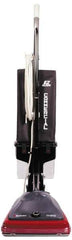 Sanitaire - Single Motor Bagless Lightweight Upright Vacuum Cleaner - 12" Cleaning Width, 5" Amps, 3-Position Adjustable Handle, Gray with Black Bag - USA Tool & Supply