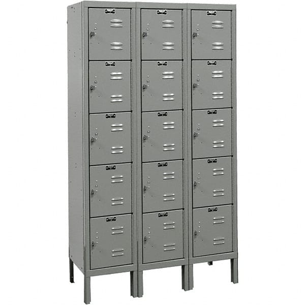 Hallowell - 15 Door, 5 Tier, Premium Box Lockers - USA Tool & Supply