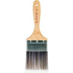 Wooster Brush - 3" Flat Nylon/Polyester Varnish Brush - 3-3/16" Bristle Length, 6-1/2" Maple Beavertail Handle - USA Tool & Supply