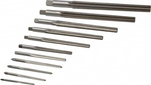 Interstate - #10 to #0 Pin, Straight Shank, Taper Pin Reamer Set - USA Tool & Supply