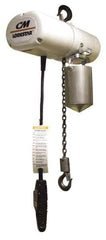 CM - 1/4 Ton Capacity, 16 FPM Lift Speed, 230/460 Volt, Electric Chain Hoist - 10' Max Lift, 16-1/4" Min Headroom, 1 Chain - USA Tool & Supply