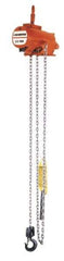 CM - 1 Ton Load Limit, 10' Max Height Hook Mount Air Hoist - 48 SCFM at 90 PSI, 18" Min Headroom, Pull Cord Control - USA Tool & Supply
