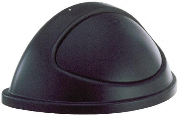 Rubbermaid - Half-Round Lid for Use with 21 Gal Trash Cans - Black, Polyethylene, For Untouchable Trash Cans - USA Tool & Supply