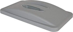 Rubbermaid - Rectangle Lid for Use with 15-7/8 Gal Rectangular Trash Cans - Gray, Polypropylene, For Slim Jim Trash Cans - USA Tool & Supply