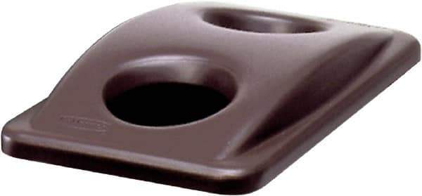 Rubbermaid - Rectangle Lid for Use with 15-7/8 Gal Rectangular Recycle Containers - Brown, Plastic, For 3540, 3541 & 3554 - USA Tool & Supply