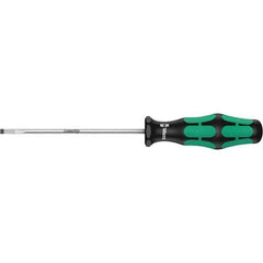 Wera - 3mm Blade Width, Slotted Screwdriver - 150mm Blade Length, Round Shank, Ergonomic Handle - USA Tool & Supply