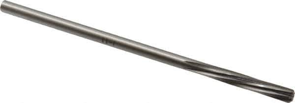 Made in USA - 7/32" High Speed Steel 6 Flute Chucking Reamer - Spiral Flute, 0.2075" Straight Shank, 1-1/4" Flute Length, 5" OAL - USA Tool & Supply