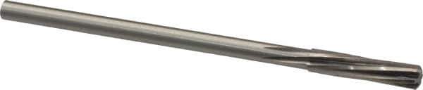 Made in USA - 21/64" High Speed Steel 6 Flute Chucking Reamer - Spiral Flute, 0.2792" Straight Shank, 1-1/2" Flute Length, 6" OAL - USA Tool & Supply