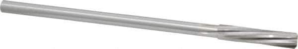 Made in USA - 3/8" High Speed Steel 6 Flute Chucking Reamer - Spiral Flute, 0.3105" Straight Shank, 1-3/4" Flute Length, 7" OAL - USA Tool & Supply