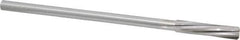Made in USA - 3/8" High Speed Steel 6 Flute Chucking Reamer - Spiral Flute, 0.3105" Straight Shank, 1-3/4" Flute Length, 7" OAL - USA Tool & Supply