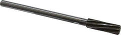 Made in USA - 19/32" High Speed Steel 8 Flute Chucking Reamer - Spiral Flute, 0.4355" Straight Shank, 2" Flute Length, 8" OAL - USA Tool & Supply