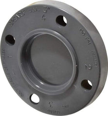 Value Collection - 3" Pipe, 7-5/8" OD, PVC Blind Pipe Flange - Schedule 80, Gray - USA Tool & Supply