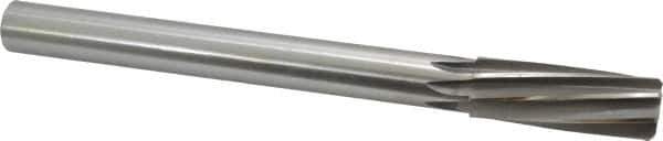 Made in USA - 1" High Speed Steel 8 Flute Chucking Reamer - Spiral Flute, 7/8" Straight Shank, 2-3/4" Flute Length, 10-1/2" OAL - USA Tool & Supply