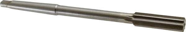 Made in USA - 19/32" High Speed Steel 6 Flute Chucking Reamer - Straight Flute, 1MT Morse Taper Shank, 2" Flute Length, 8" OAL - USA Tool & Supply