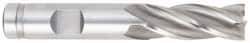 OSG - 1", 2" LOC, 1" Shank Diam, 4-1/2" OAL, 4 Flute, Cobalt Square End Mill - Single End, TiAlN Finish, Spiral Flute, 30° Helix, Centercutting, Right Hand Cut, Right Hand Flute, Series 541 - USA Tool & Supply