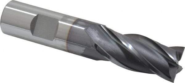 OSG - 3/4", 1-5/8" LOC, 3/4" Shank Diam, 3-7/8" OAL, 4 Flute, Cobalt Square End Mill - Single End, TiCN Finish, Spiral Flute, 30° Helix, Centercutting, Right Hand Cut, Right Hand Flute, Series 541 - USA Tool & Supply