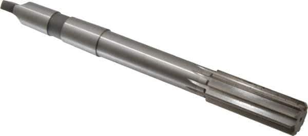 Made in USA - 1-1/16" High Speed Steel 10 Flute Chucking Reamer - Straight Flute, 3MT Morse Taper Shank, 2-3/4" Flute Length, 10-1/2" OAL - USA Tool & Supply