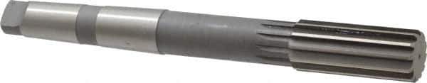 Made in USA - 1-3/8" High Speed Steel 12 Flute Chucking Reamer - Straight Flute, 4MT Morse Taper Shank, 3-1/4" Flute Length, 12" OAL - USA Tool & Supply
