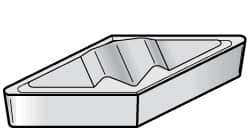 Kennametal - VCMR332, KC850 Grade Carbide Profiling Insert - TiC/TiCN/TiN Finish, 35° Incl Angle, Diamond, 0.6539" Side Length, 3/16" Thick, 1/32" Corner Radius, 3/8" Inscribed Circle - USA Tool & Supply