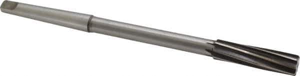 Made in USA - 17/32" High Speed Steel 6 Flute Chucking Reamer - Spiral Flute, 1MT Morse Taper Shank, 2" Flute Length, 8" OAL - USA Tool & Supply
