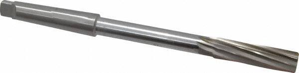 Made in USA - 5/8" High Speed Steel 8 Flute Chucking Reamer - Spiral Flute, 2MT Morse Taper Shank, 2-1/4" Flute Length, 9" OAL - USA Tool & Supply