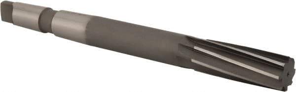 Made in USA - 1" High Speed Steel 8 Flute Chucking Reamer - Spiral Flute, 3MT Morse Taper Shank, 2-3/4" Flute Length, 10-1/2" OAL - USA Tool & Supply