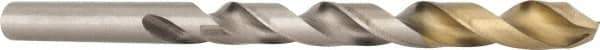 DORMER - 3/8" 118° High Speed Steel Jobber Drill - TiN Finish, Right Hand Cut, Spiral Flute, Straight Shank, 5" OAL, Split Point - USA Tool & Supply