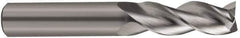 SGS - 5/8", 3/4" LOC, 5/8" Shank Diam, 3" OAL, 3 Flute, Solid Carbide Square End Mill - Single End, Uncoated, Spiral Flute, 38° Helix, Right Hand Cut, Right Hand Flute, Series 43 - USA Tool & Supply
