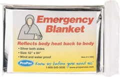 PRO-SAFE - Mylar Rescue and Emergency Blanket - 7 Ft. Long x 52 Inch Wide, Comes in Packet - USA Tool & Supply