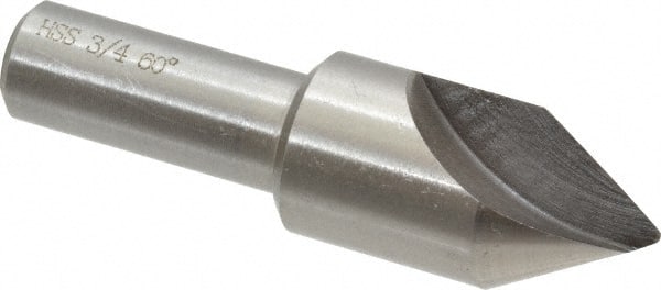 Interstate - 3/4" Head Diam, 1/2" Shank Diam, 1 Flute 60° High Speed Steel Countersink - USA Tool & Supply