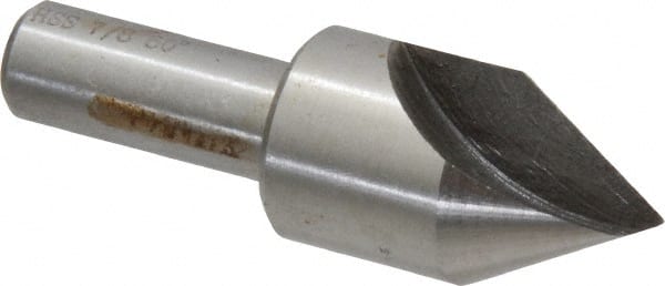 Interstate - 7/8" Head Diam, 1/2" Shank Diam, 1 Flute 60° High Speed Steel Countersink - USA Tool & Supply