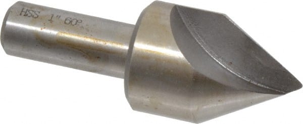 Interstate - 1" Head Diam, 1/2" Shank Diam, 1 Flute 60° High Speed Steel Countersink - USA Tool & Supply