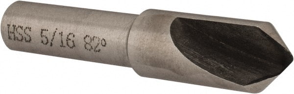 Interstate - 5/16" Head Diam, 1/4" Shank Diam, 1 Flute 82° High Speed Steel Countersink - USA Tool & Supply