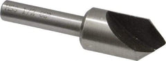 Interstate - 1/2" Head Diam, 1/4" Shank Diam, 1 Flute 82° High Speed Steel Countersink - Bright Finish, 2" OAL, Single End, Straight Shank, Right Hand Cut - USA Tool & Supply