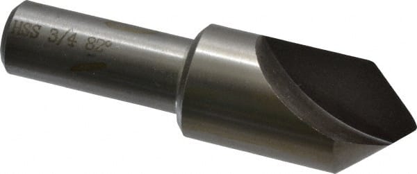 Interstate - 3/4" Head Diam, 1/2" Shank Diam, 1 Flute 82° High Speed Steel Countersink - USA Tool & Supply