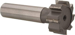 Made in USA - 1" Diam x 3/8" Face Width, Carbide-Tipped, 8 Teeth, Shank Connection Woodruff Keyseat Cutter - Uncoated, 2-3/8" OAL x 1/2" Shank, Straight Teeth, ANSI 1208, Old Standard 152 - USA Tool & Supply