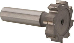 Made in USA - 1-1/4" Diam x 5/16" Face Width, Carbide-Tipped, 8 Teeth, Shank Connection Woodruff Keyseat Cutter - Uncoated, 2-5/16" OAL x 1/2" Shank, Straight Teeth, ANSI 1010, Old Standard D - USA Tool & Supply